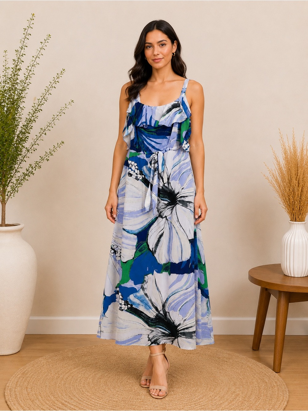 Sophisticates by Jonathan Martin Blue Floral Maxi Dress | Size 18